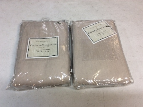 Lot of (2)- Platinum Collection Crushed Voile Sheer Scarf Valance. 50"W x 216"L. Appear New - Lot 912