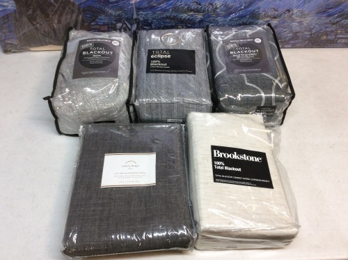 Lot of (5)- Blackout Drapes. All Appear New - Lot 922