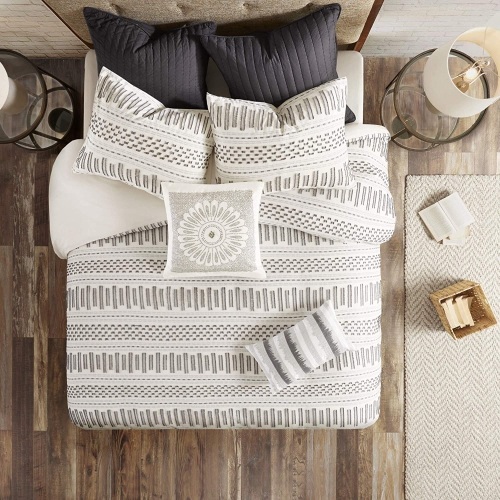 Ink+Ivy Cotton Jacquard Comforter Mini Set Full/Queen. Appears New - Lot 924