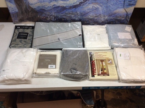 Lot of (9) Miscellaneous Bedding And Curtain Items. All Appear New - Lot 932