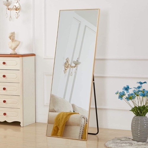 Aluminum Alloy Thickened Frame-65 x22, Full Length Mirror Gold Frame. Appears New - Lot 3014