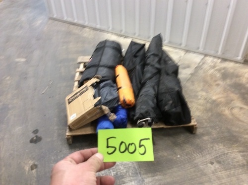 Pallet of Camping Items. (1) Standard Tent (3) Kids Tents (2) Hammocks (2) Hammock Stands & (1) Air Bed for Car. E-Commerce Returns. Condition Unknown  - Lot 5005