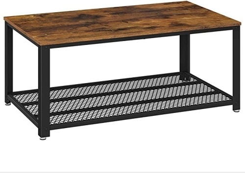 VASAGLE Industrial Coffee Table with Storage Shelf - Lot 417