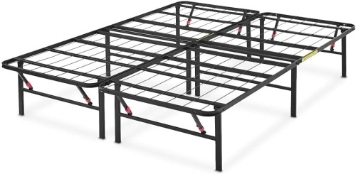 Amazon Basics Foldable 14" Black Metal Platform Bed Frame, No Box Spring Needed, Queen  - Lot 506