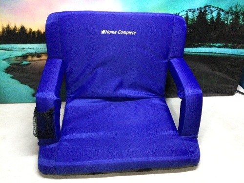 Home-Complete Wide Stadium Seat Chair Bleacher Cushion with Padded Back Support, Armrests and Portable Carry Straps - Lot 1109