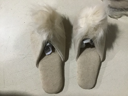 Lot of (3) Pairs of Nap Loungewear Pom Pom Slippers, Medium  - Lot 299