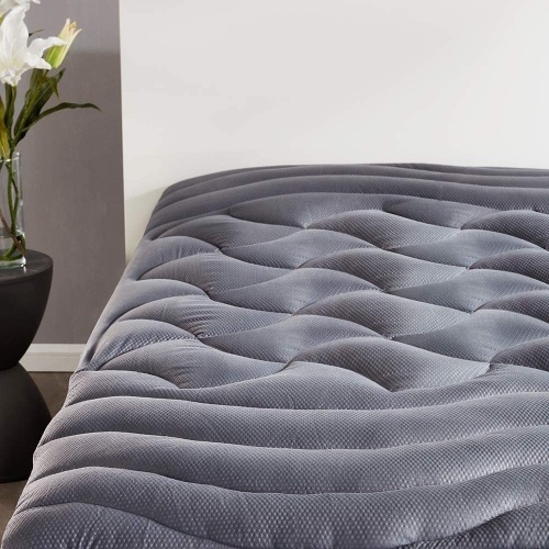 SLEEP ZONE Premium Cooling Mattress Pad Cover, Upto 21" Deep Pocket with Elastic Skirt, Queen  - Lot 593