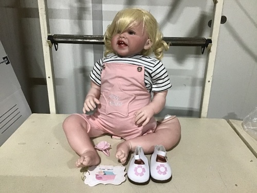 Zero Pam 28" Reborn Weighted Baby Doll - One Leg Not Connected - Lot 351