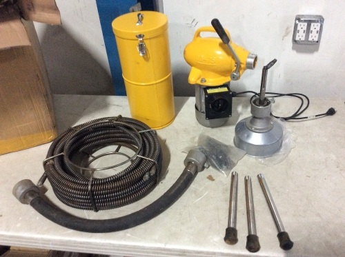 66' x 2/3" Compact Sectional Pipe Drain Auger Cleaning Machine 500W - Lot 527