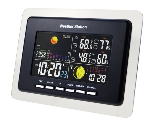 Weather Station IN/OUT Temperature Humidity WWVB Wireless Remote Sensors 110V Only  - Lot 334