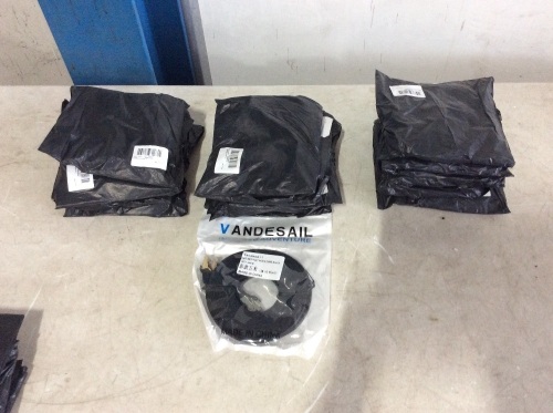 Lot of (16) VANDESAIL CAT7 Flat Network Cables, 16.4', Packs of 2 - Lot 374