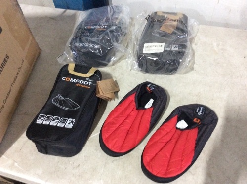 Lot of (3) KingCamp Unisex Down Camping Slippers with Non Slip Rubber Sole & Carry Bag - Lot 543