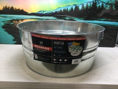 Behrens 3GS 17 Gallon Round Galvanized Steel Tub  - Lot 930