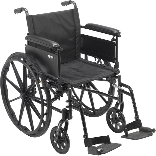 Drive Medical Cruiser X4 Lightweight Dual Axle Wheelchair with Adjustable Detachable Arms, Swing Away Footrests, 16" Seat - Lot 919