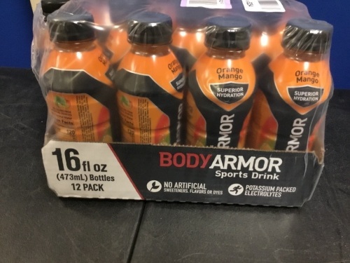 Body Armor Orange Mango Sports Drink, 12 Pack - New - Lot 393