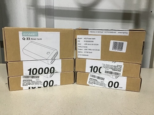 Lot of (6) OYLNKEY Power Banks 10000mAh - Lot 1098