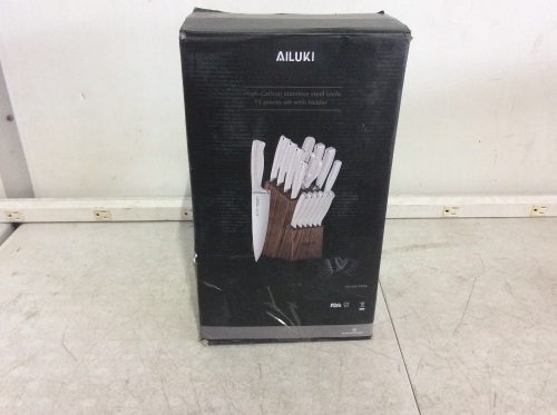 AILUKI 18pc High-Carbon Stainless Steel Knife set with Knife Block  - Lot 557
