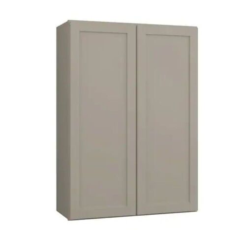 Hampton Bay Courtland 30 in. W x 12 in. D x 42 in. H Assembled Shaker Wall Kitchen Cabinet in Sterling Gray  - Lot 30