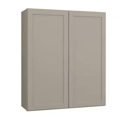 Hampton Bay Courtland 36 in. W x 12 in. D x 42 in. H Assembled Shaker Wall Kitchen Cabinet in Sterling Gray - Damage on Bottom & Top Corner - Lot 33