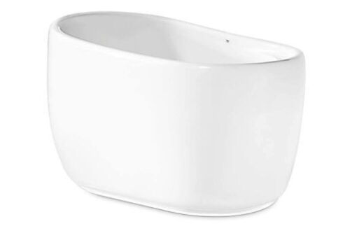 Streamline 51 in. Acrylic Flatbottom Non-Whirlpool Bathtub in Glossy White with Matte Black Drain and Overflow Cover - Lot 53