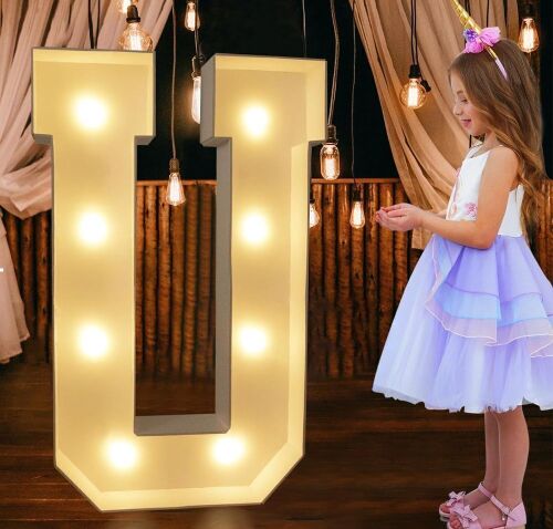 Lot of (5) Pooqla 3' Light Up Marquee Letter "U"  - Lot 128