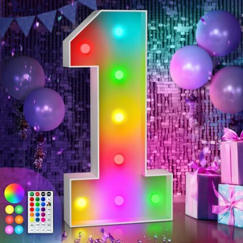 Lot of (6) 3' Marquee Light Up Letter "1"  - Lot 148