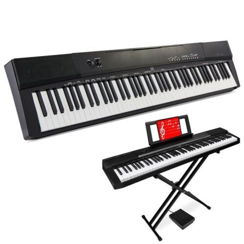 88-Key Digital Piano Set w/ Semi-Weighted Keys, Stand, Sustain Pedal - Lot 178