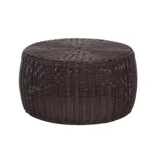 9 in. H Brown Resin Wicker Foot Stool Ottoman  - Lot 371