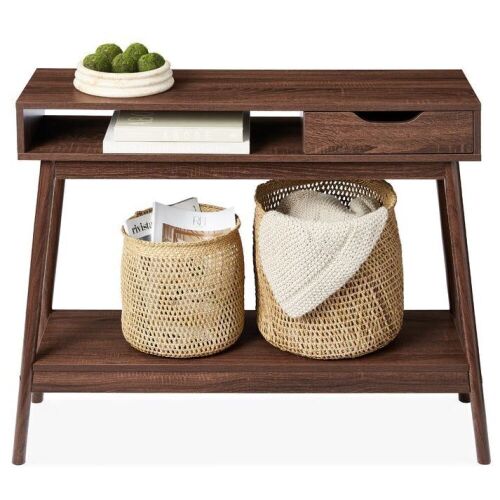 Mid-Century Modern Hallway Console Table w/ Cubby, Drawer - Lot 461