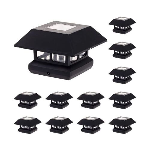 GreenLighting Veranda Solar Post Cap Lights Fits 4x4 Nominal Wood & 4x4 PVC/Vinyl, 12 Pack  - Lot 579
