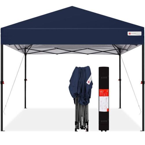 One-Person Setup Instant Pop Up Canopy w/ Case, 4 Weight Bags - 10x10ft - Lot 667