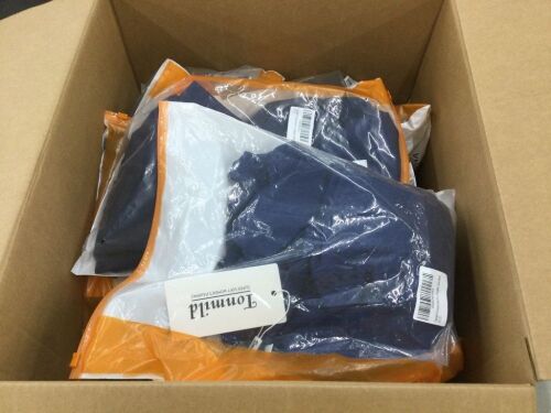 Lot of (21) Tonmild Long Sleeve Satin Dress Navy Blue, Multiple Sizes  - Lot 573