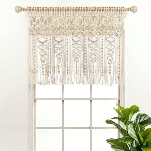  Lush Décor 30"x40" Boho Macrame Textured Cotton Window Valance - Lot 673