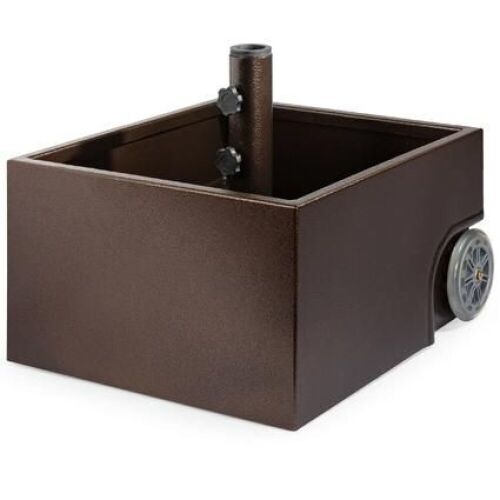 Portable Steel Umbrella Base Stand Up to 150 lbs w/ Fillable Planter, Wheels - Lot 238