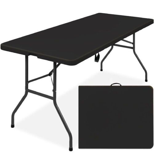 Portable Folding Plastic Dining Table w/ Handle, Lock - 6ft - Lot 639