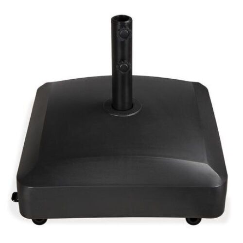Fillable Mobile Umbrella Base Stand w/ 4 Wheels, 2 Locks, 123lb Capacity - Lot 699