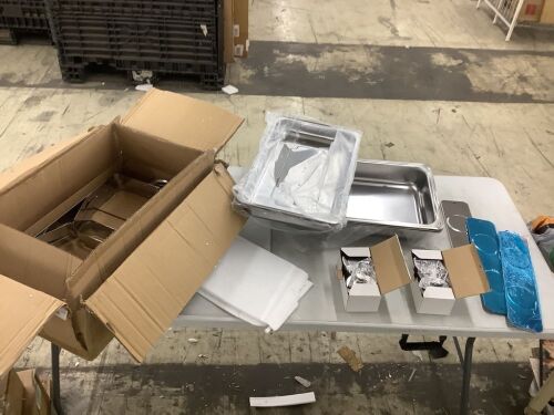 Set of 3 Chafing Dishes - Missing 1 Lid  - Lot 476