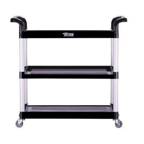 3 Tier Small 330lbs Capacity Shelf Plastic Utility Cart with Wheels - Lot 496