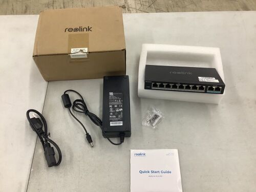 Reolink PoE Switch with 8 PoE Ports, 2 Gigabit Uplink Ports - Lot 125