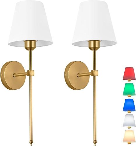  Battery Operated Wall Sconce Lights, Set of 2  - Lot 114