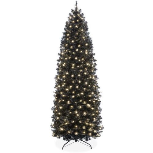 9' Pre-Lit Black Artificial Pencil Holiday Tree - Lot 694