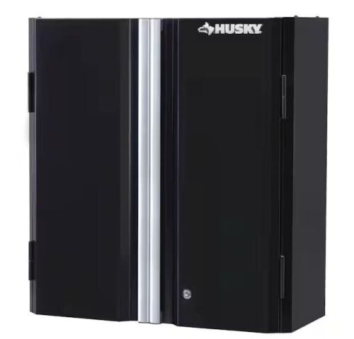 Husky Ready-to-Assemble 24-Gauge Steel Wall Mounted Garage Cabinet in Black, 28 in. W x 29.7 in. H x 12 in. D - Lot 27