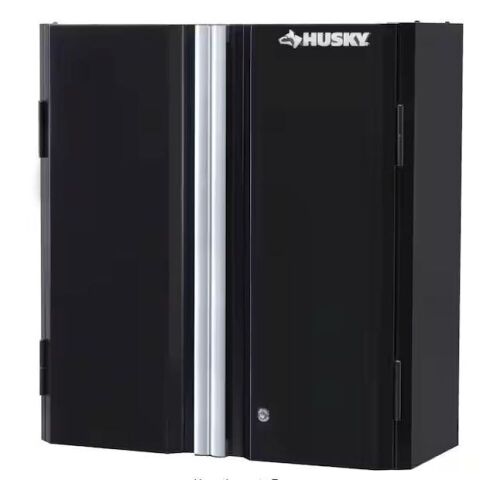 Ready-to-Assemble 24-Gauge Steel Wall Mounted Garage Cabinet in Black, 28 in. W x 29.7 in. H x 12 in. D - Lot 29