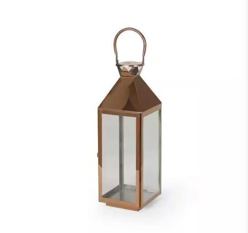 Kestrel Rose Gold Candle Stainless Steel Outdoor Patio Lantern  - Lot 434