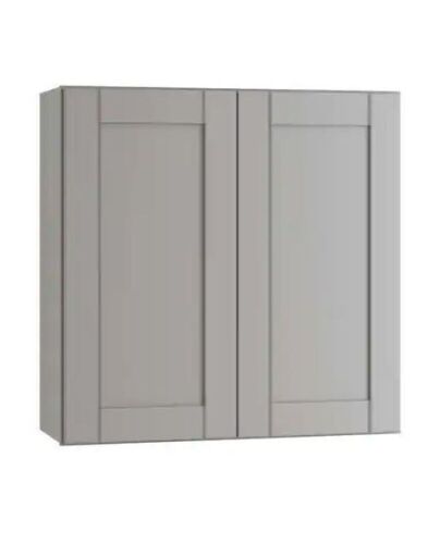 Contractor Express Cabinets Arlington Veiled Gray Plywood Shaker Stock Assembled Wall Kitchen Cabinet Soft Close 36 in W x 12 in D x 30 in H - Lot 210