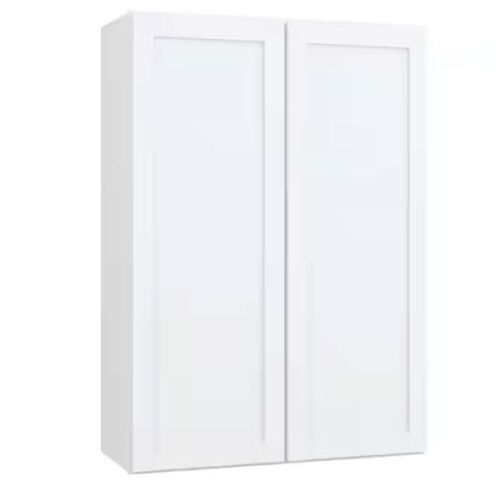 Hampton Bay Courtland 30 in. W x 12 in. D x 42 in. H Assembled Shaker Wall Kitchen Cabinet in Polar White  - Lot 140