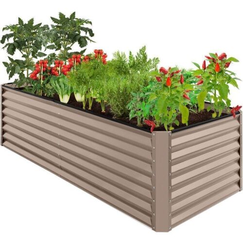 Outdoor Metal Raised Garden Bed for Vegetables, Flowers, Herbs - 8x4x2ft - Lot 110