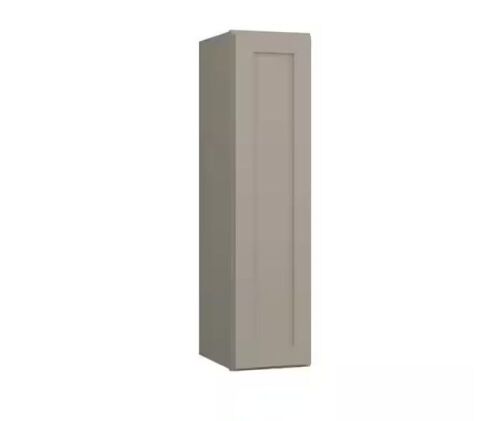 Hampton Bay Courtland 9 in. W x 12 in. D x 36 in. H Assembled Shaker Wall Kitchen Cabinet in Sterling Gray - Damaged Edge  - Lot 470