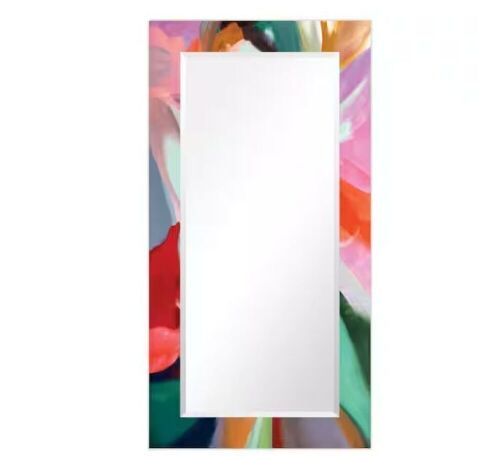 Empire Art Direct 54" x 28" Intergrity of Chaos Rectangular Framed Beveled Modern Mirror on Free Floating Printed Tempered Art Glass  - Lot 44