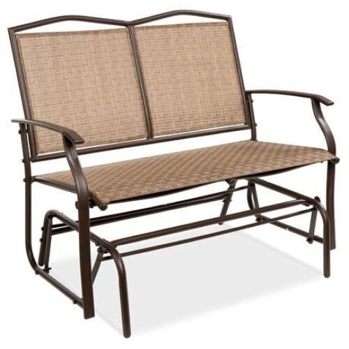 2-Person Patio Loveseat Swing Glider, Bench Rocker w/ Armrests - Lot 680